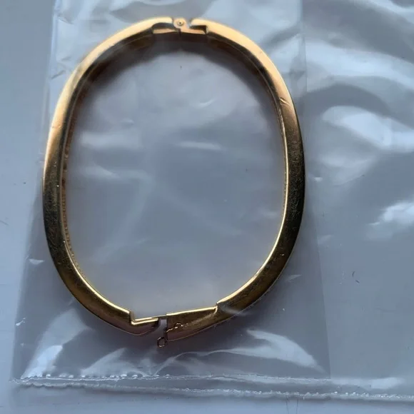 Swarovski Crystal Pave Gold Bangle Bracelet - Picture 6 of 8